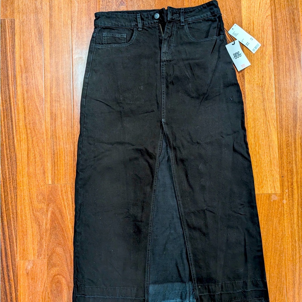 Urban outfitters black denim maxi skirt